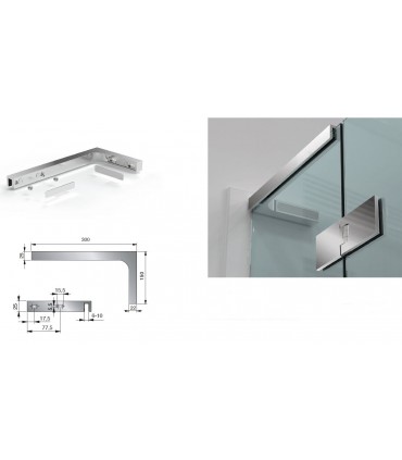 Equerre de stabilisation 300mm pour cabine de douche en verre