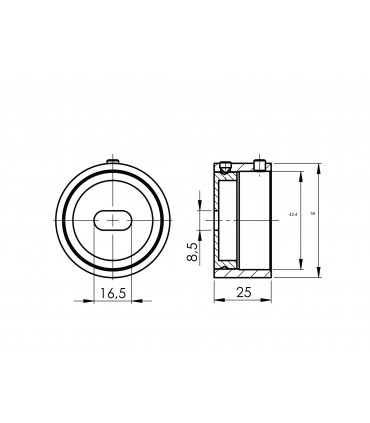 Embase inox fixation invisible pour tube rond 33.7 et 42.4 mm