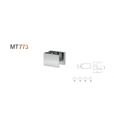 Paire de poignée bouton rectangle série MT773 pour porte en verre
