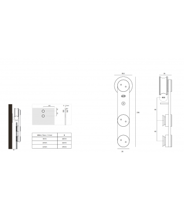 Kit roller série A1 system pour porte coulissante en verre