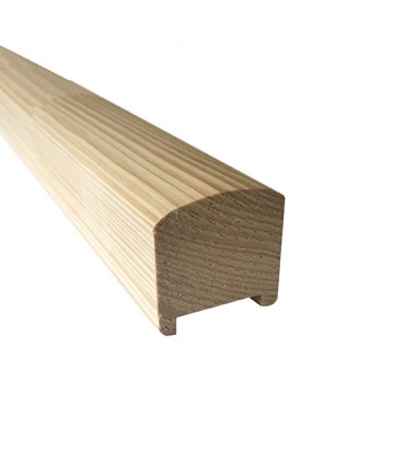 Main courante en bois d'épicéa massif brut