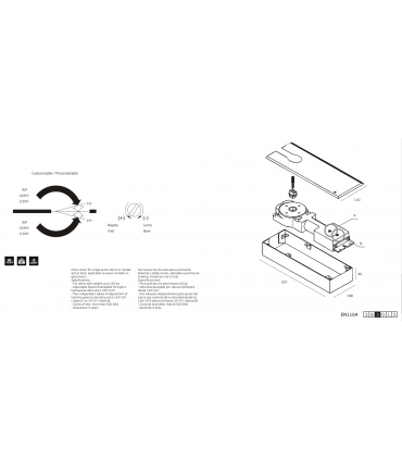 Ferme porte de sol avec arrêt 90° pour porte jusqu'à 120 kg