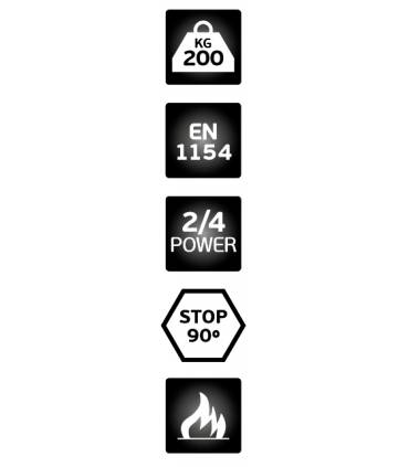 Ferme porte de sol avec ou sans arrêt à 90° pour porte jusqu'à 200 kg