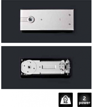 Ferme porte de sol avec arrêt 90° pour porte jusqu'à 50 kg