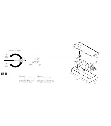 Ferme porte de sol avec arrêt 90° pour porte jusqu'à 50 kg
