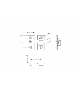 Loquet en inox aisi316 pour portillon en tube plat. Loquet en inox aisi316 pour portillon en tube plat.