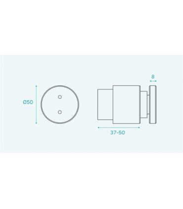 Fixation ponctuelle ajustable ronde 50 mm pour garde-corps en verre