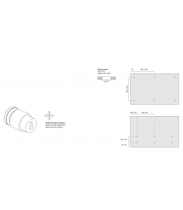 Fixation ponctuelle ajustable ronde 50 mm pour garde-corps en verre