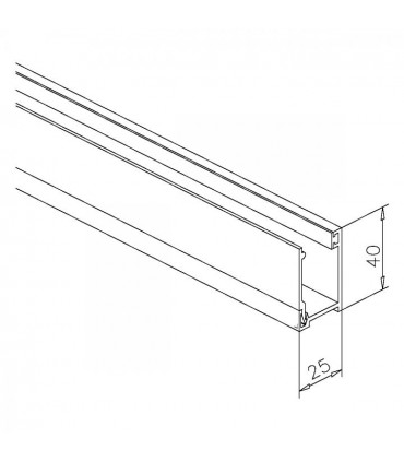 Profil 40/25/40 aluminium avec parclose