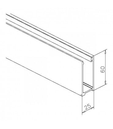 Profil U de 60/25/60 en aluminium