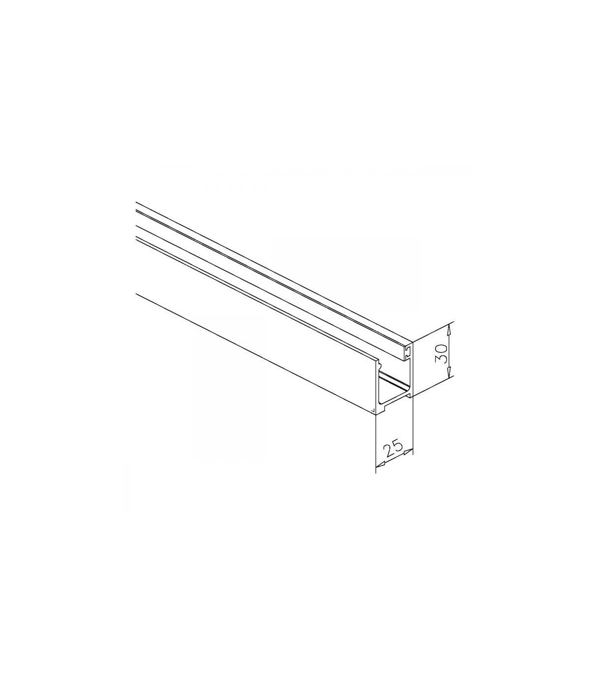 Profil U de 30/25/30 en aluminium - 30 X 21 X 30 MM 