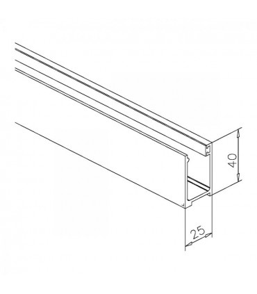 Profil U de 40/25/40 en aluminium