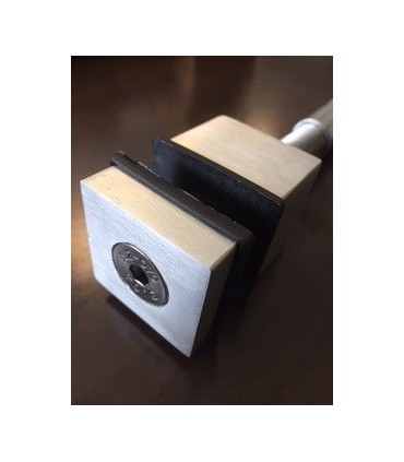 Fixation ponctuelle carrée 40mm en aluminium pour garde corps en verre