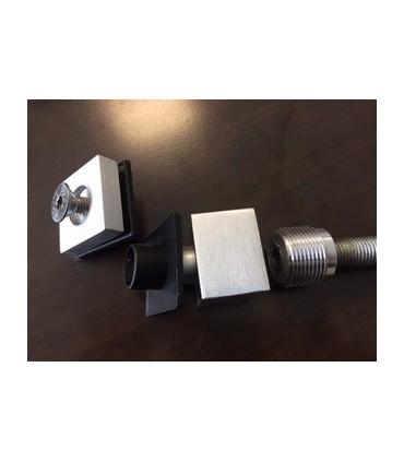 Fixation ponctuelle carrée 40mm en aluminium pour garde corps en verre