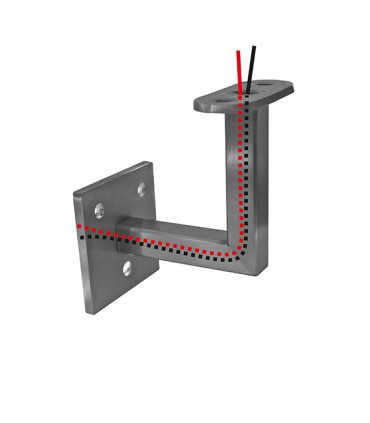 Support mural inox pour main courante plate à LED