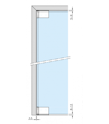 Paire de charnière d'angle supérieur et inférieur.