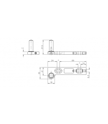 Paire de charnière d'angle supérieur et inférieur.