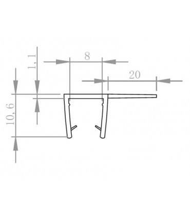 Joint d'étanchéité pour porte coulissante série S.5700
