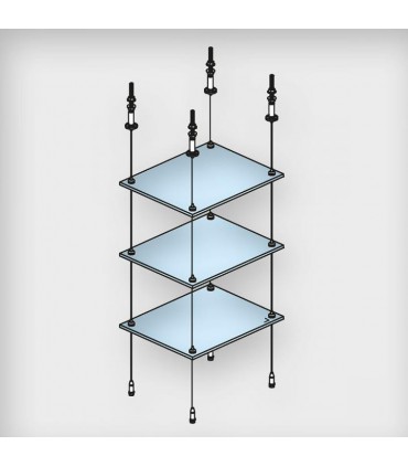 Support simple pour étagère horizontale en verre percé