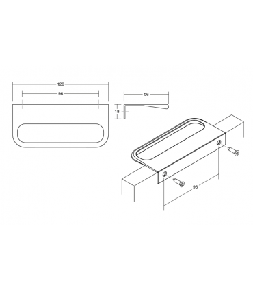 Poignée série Rim 0552 par Viefe