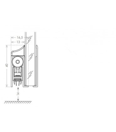 Plinthe a abaissement pour porte en verre