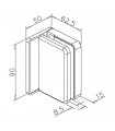 Charnière fermeture automatique pour porte en verre sur mur