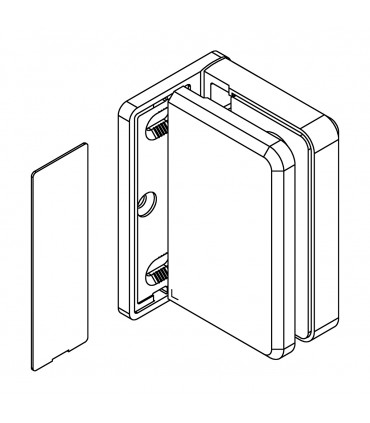 Charnière fermeture automatique pour porte en verre sur mur