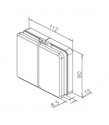 Charnière fermeture automatique pour porte en verre sur verre
