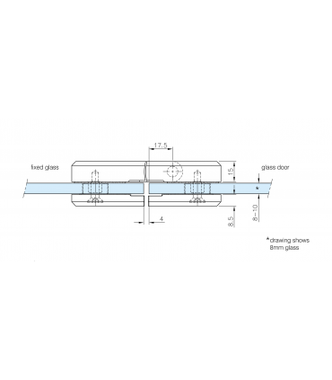 Charnière fermeture automatique pour porte en verre sur verre