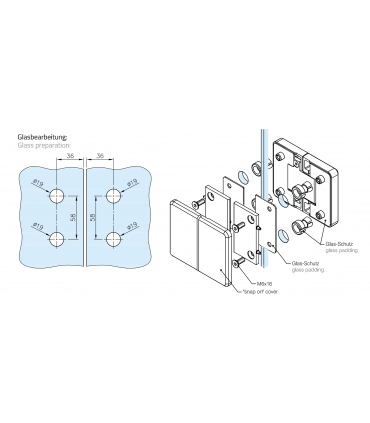 Charnière fermeture automatique pour porte en verre sur verre