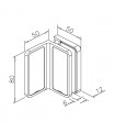 Connecteur 90° pour panneau en verre contre un mur