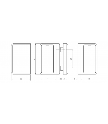 Connecteur 90° pour panneau en verre contre un mur