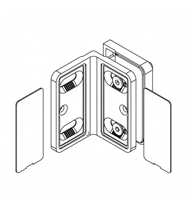 Connecteur 90° pour panneau en verre contre un mur