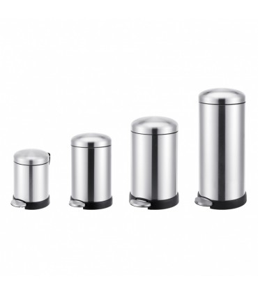 Poubelle inox couvercle bombé