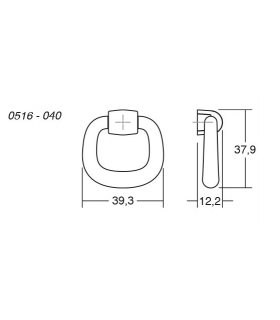 Poignée bouton Pendant 0516 dessin technique.