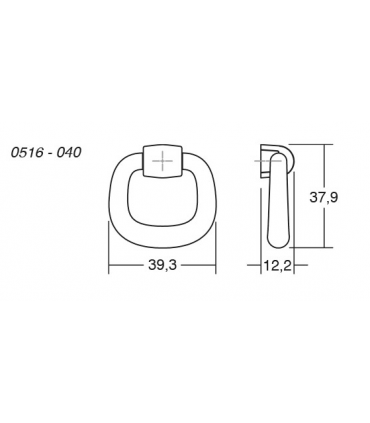 Poignée bouton Pendant 0516 dessin technique.
