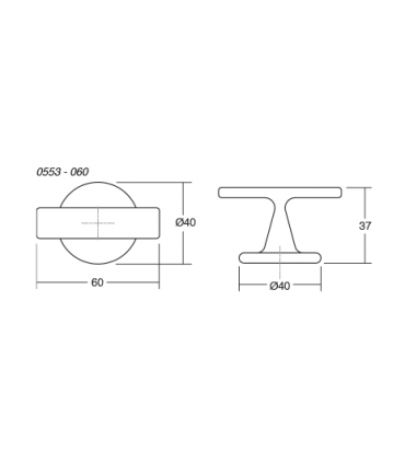 Poignée bouton OTO 0553 dessin technique