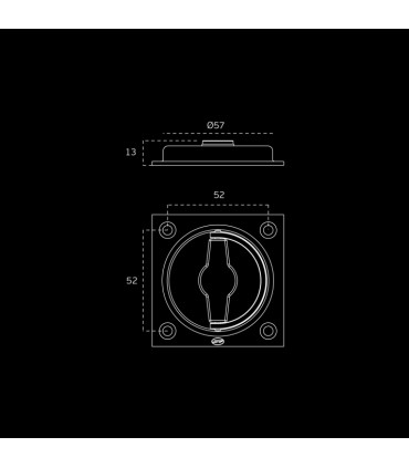 Poignée rétractable cuvette en inox forme carrée