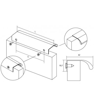 Poignée tirette série Ona 0372 par Viefe