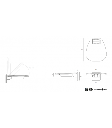 Strapontin rabattable et escamotable pour cabine de douche