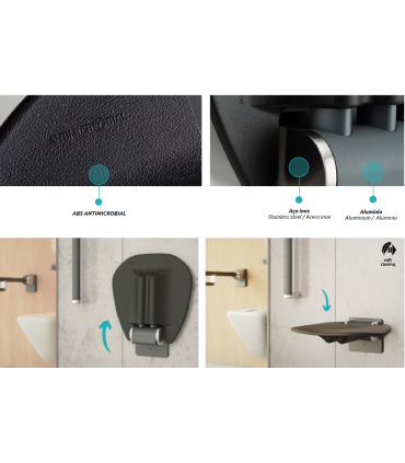 Strapontin rabattable et escamotable pour cabine de douche