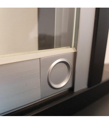 Embout de finition pour porte de vitrine en verre coulissante