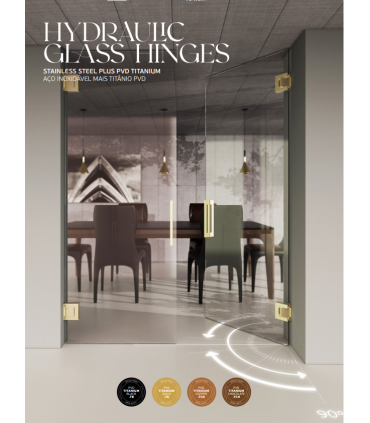 Set de 2 Charnières hydrauliques pour porte en verre