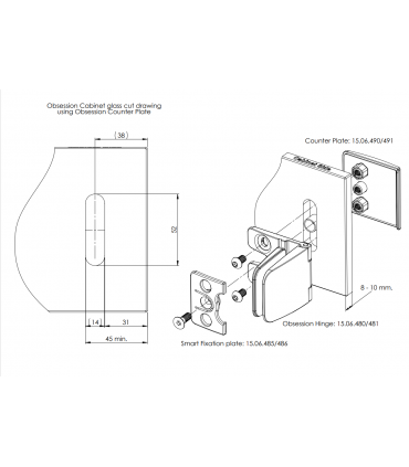 Usinage sur le verre fixe pour un montage verre / verre.