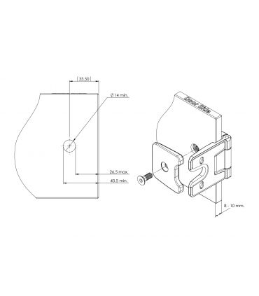 Plaque de fixation intelligente pour charnière série Obsession