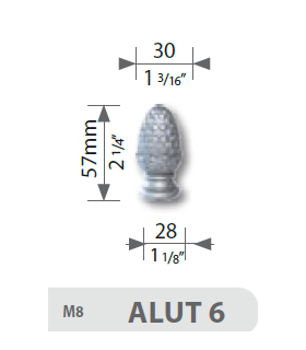 Tête de départ de rampe à visser ht 57 mm Tête de départ de rampe à visser ht 57 mm