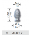 Tête de départ de rampe à visser ht 75 mm