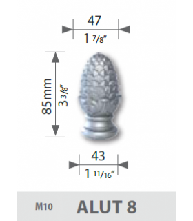 Tête de départ de rampe à visser ht 85 mm Tête de départ de rampe à visser ht 85 mm