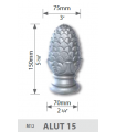 Tête de départ de rampe à visser ht 150 mm