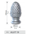 Tête de départ de rampe à visser ht 190 mm